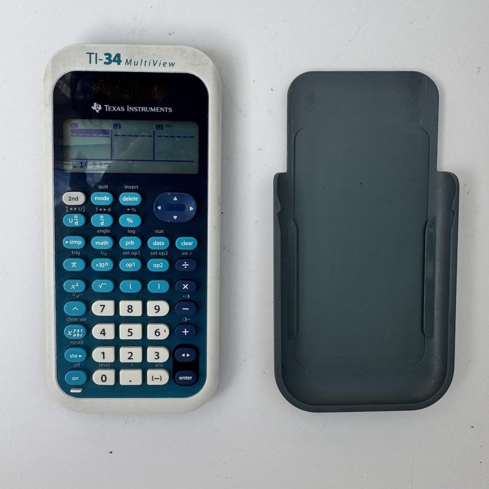 Texas Instruments Calculator TI-34 Multiview Solar W Cover Math Tool Electronics